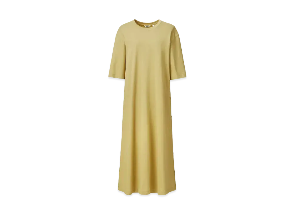 Uniqlo U 24SS Crepe Cotton Snap Dress "Yellow"