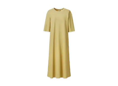 Uniqlo U 24SS Crepe Cotton Snap Dress "Yellow"