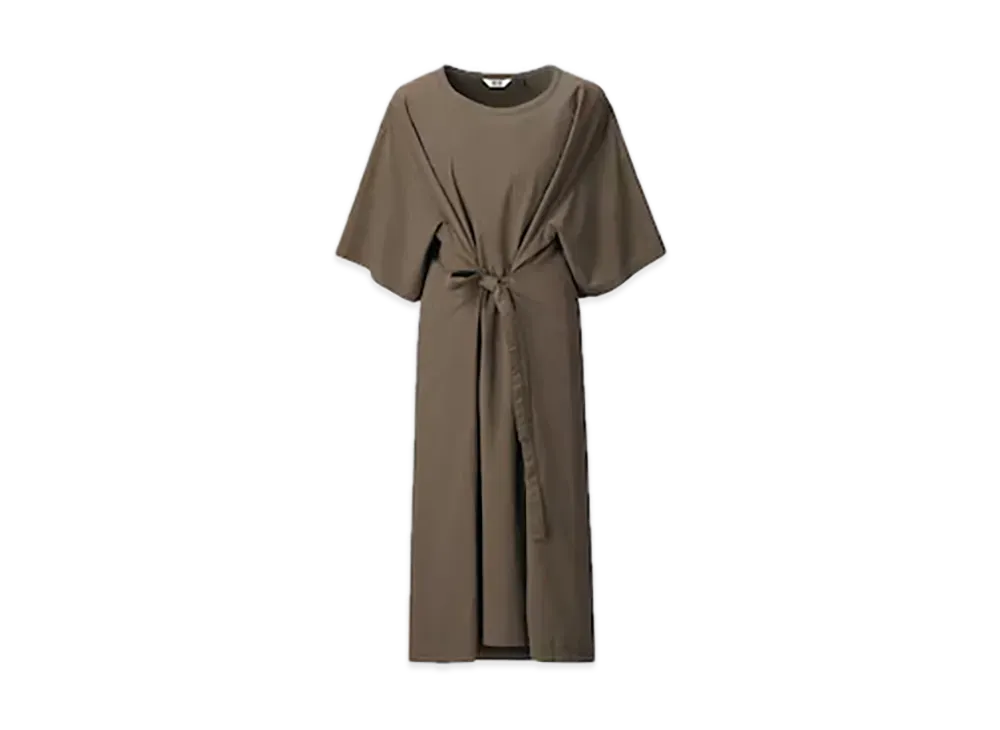 Uniqlo U 24SS 3Way Seersucker Dress "Dark Brown"