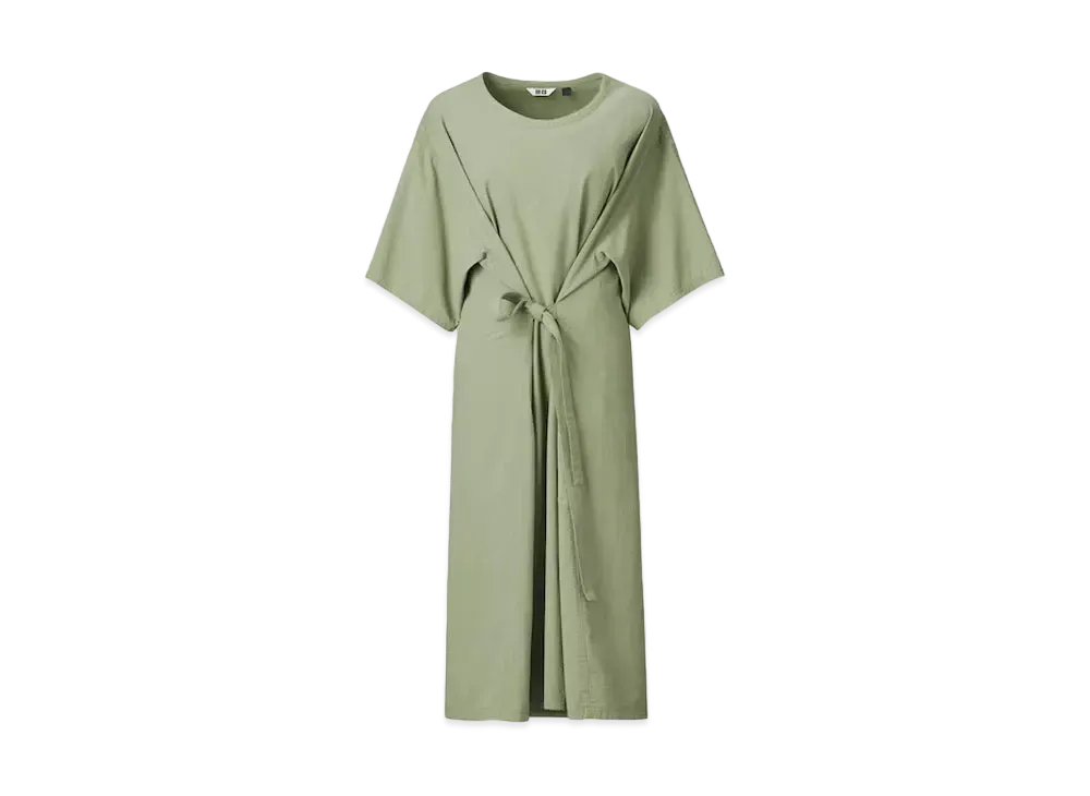 Uniqlo U 24SS 3Way Seersucker Dress "Green"