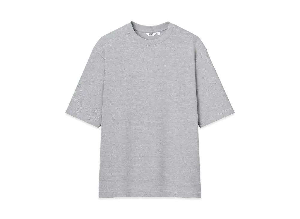 Uniqlo U 24SS AIRism Cotton Oversized Crew Neck T-Shirt "Gray"