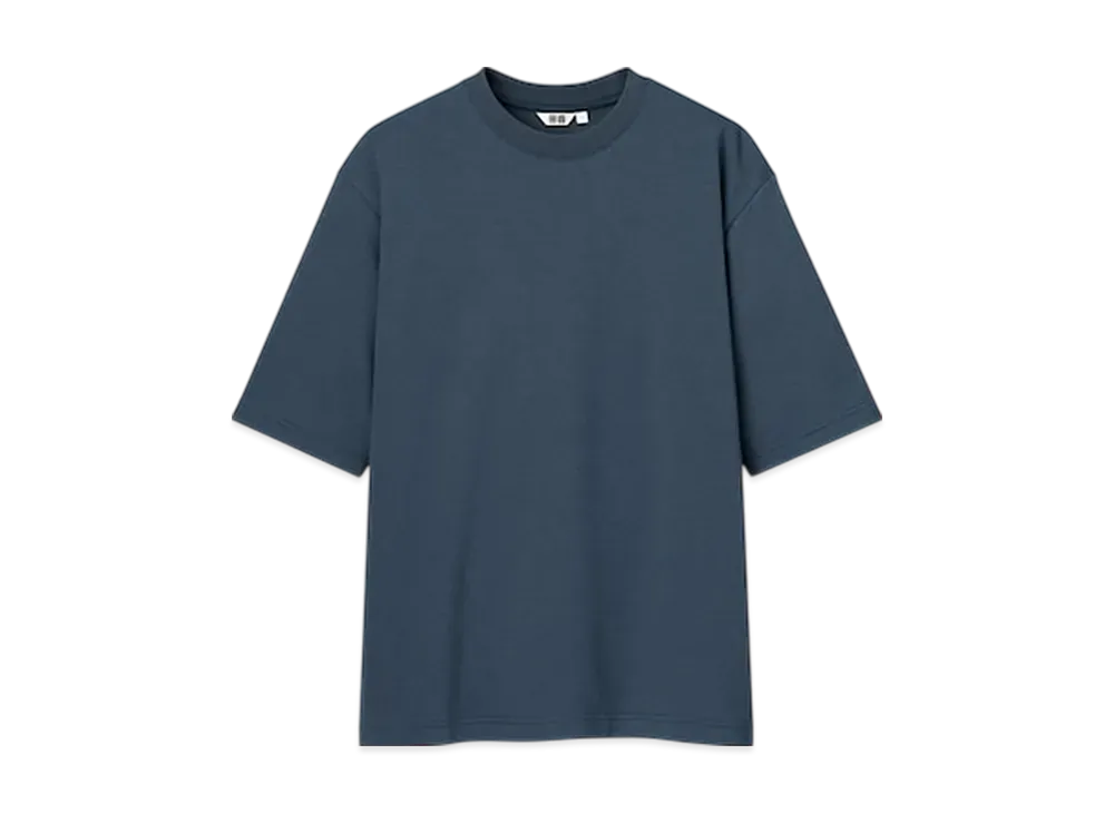 Uniqlo U 24SS AIRism Cotton Oversized Crew Neck T-Shirt "Blue"