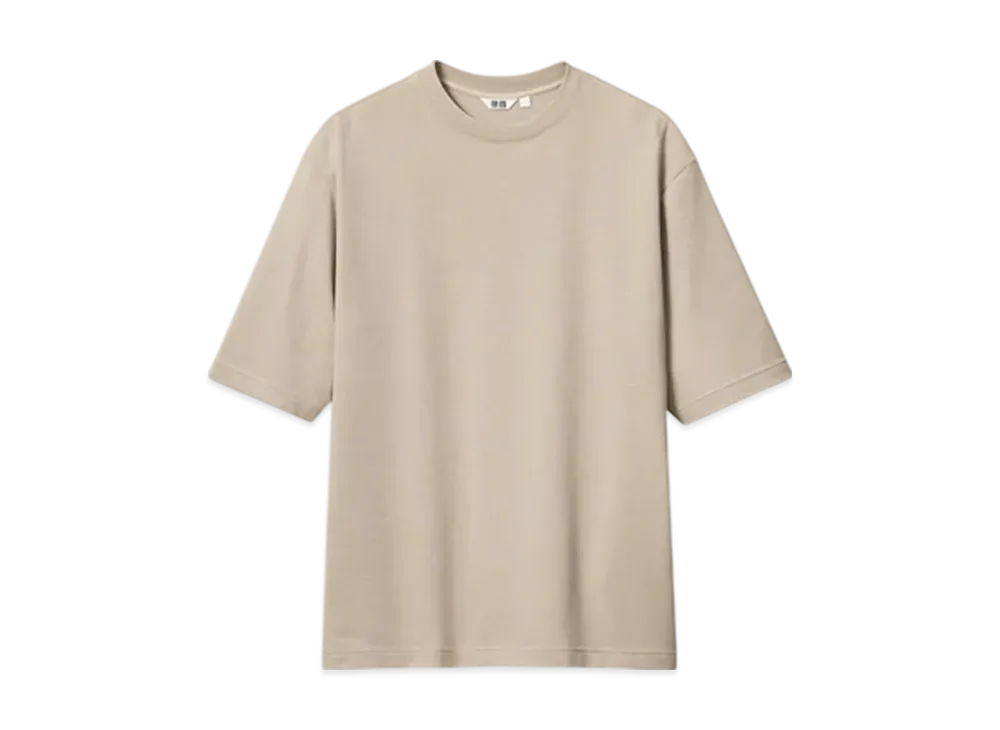Uniqlo U 24SS AIRism Cotton Oversized Crew Neck T-Shirt "Beige"