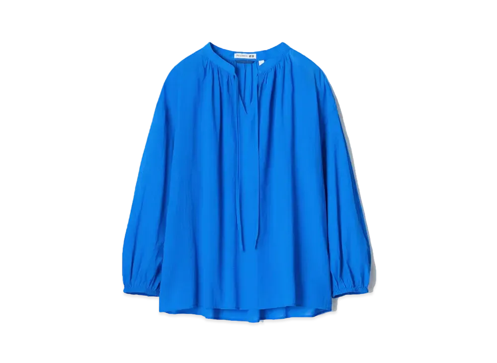 Uniqlo x JW Anderson 24SS Cotton Sheer Volume Blouse "Blue"