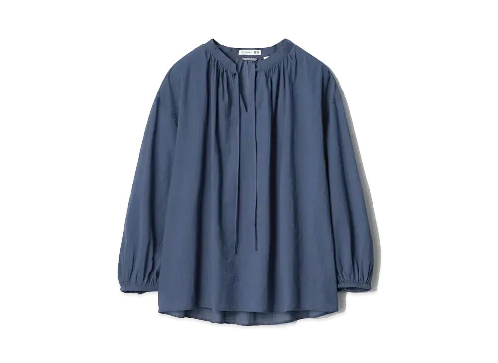 Uniqlo x JW Anderson 24SS Cotton Sheer Volume Blouse "Blue #1"