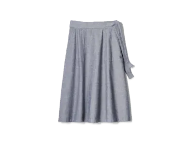 Uniqlo x JW Anderson 24SS Linen Blend Belted Flared Skirt "Blue"