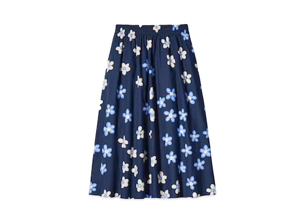 Uniqlo x Marimekko Linen Blend Skirt "Blue"