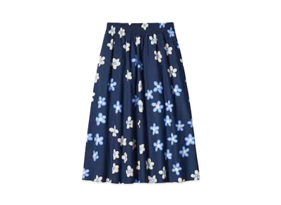 Uniqlo x Marimekko Linen Blend Skirt "Blue"