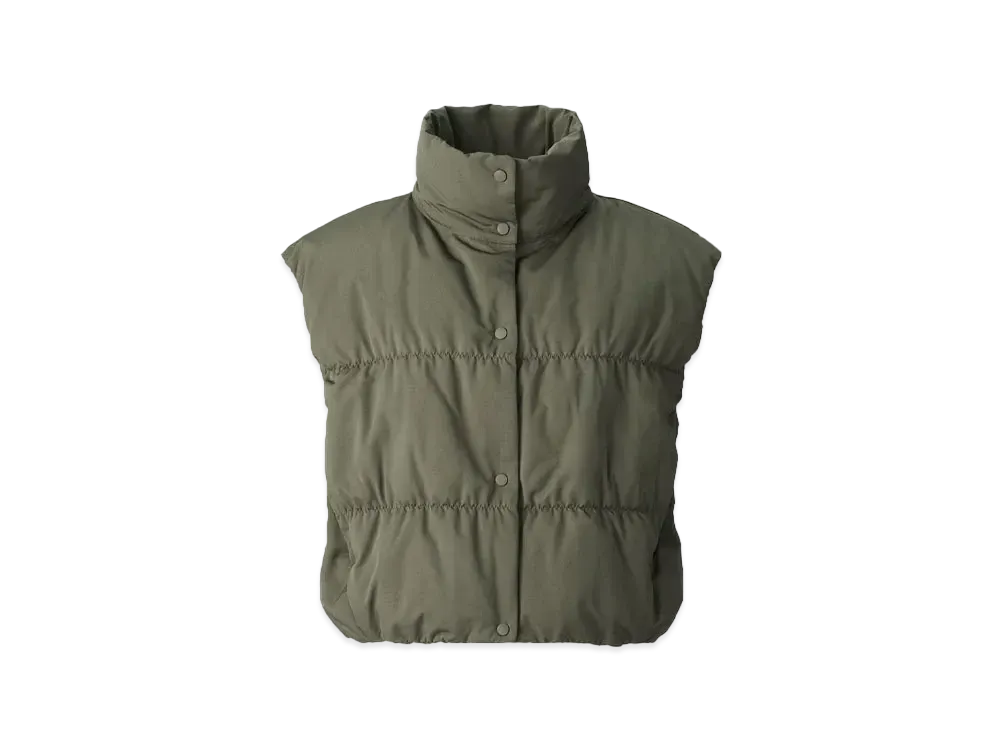 Uniqlo C Women'S Down Cropped Vest "Olive"
