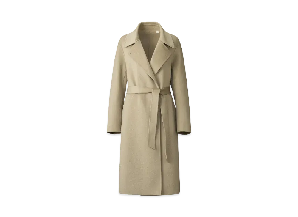 Uniqlo C Women'S Double Face Wrap Coat "Beige"