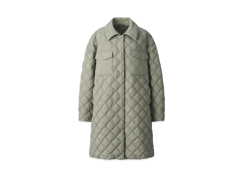 Uniqlo C Women'S Puff Tech Quilted Coat "Khaki"