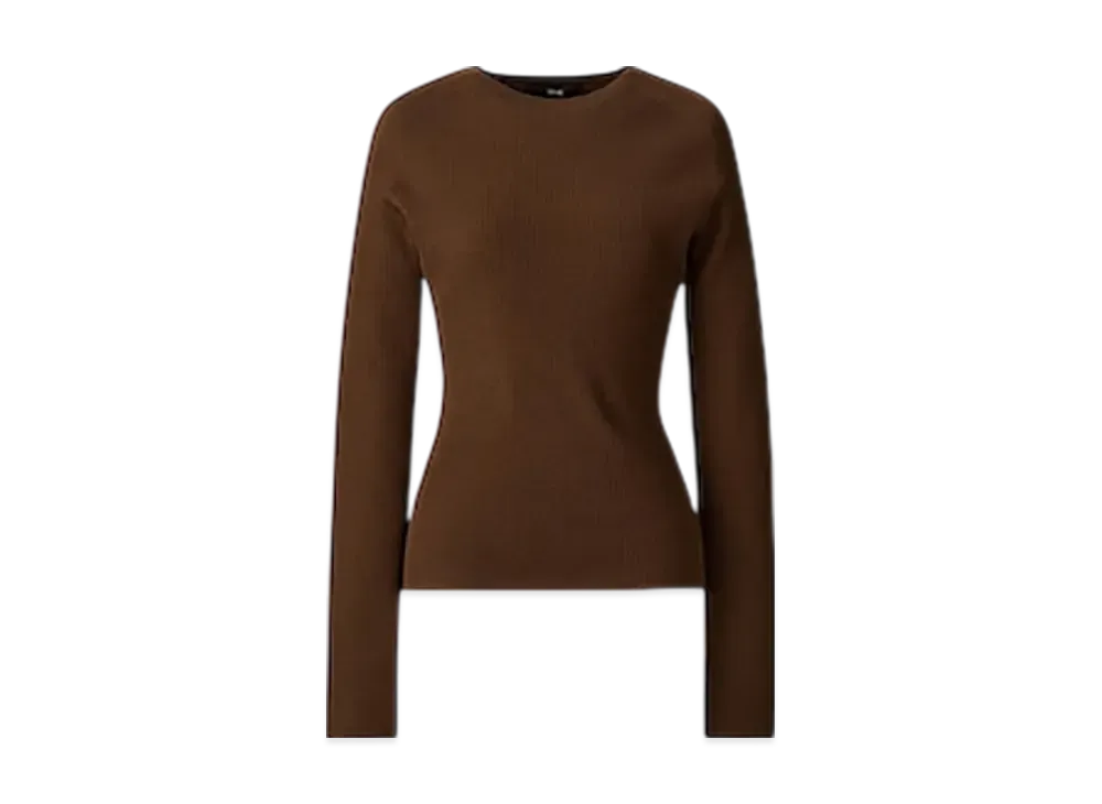 Uniqlo C Women'S 3D Merino Blend Ribbed Sweater "Brown"