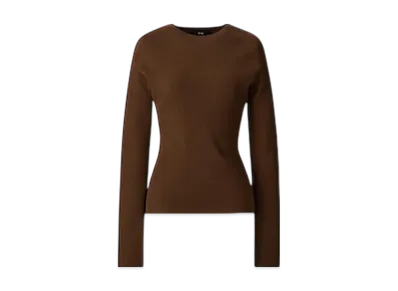 Uniqlo C Women'S 3D Merino Blend Ribbed Sweater "Brown"