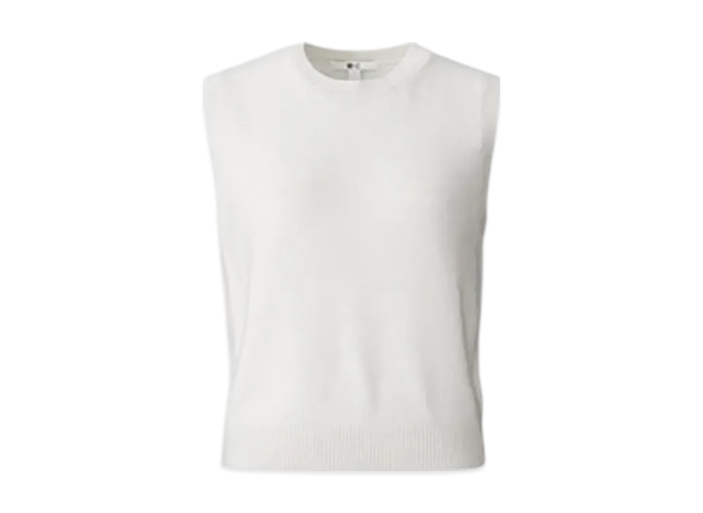 Uniqlo C Women'S Cashmere Crew Neck Short Sweater Sleeveless "Natural"