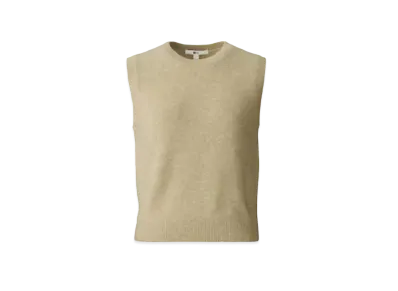 Uniqlo C Women'S Cashmere Crew Neck Short Sweater Sleeveless "Beige #1"