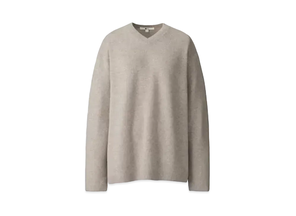 Uniqlo C Women'S Cashmere Relaxed V-Neck Sweater "Beige"