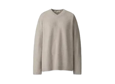 Uniqlo C Women'S Cashmere Relaxed V-Neck Sweater "Beige"