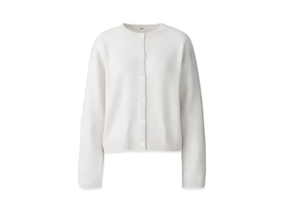 Uniqlo C Women'S Cashmere Crew Neck Short Cardigan "Natural"