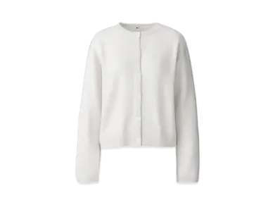 Uniqlo C Women'S Cashmere Crew Neck Short Cardigan "Natural"