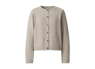 Uniqlo C Women'S Cashmere Crew Neck Short Cardigan "Beige"