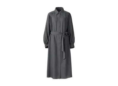 Uniqlo C Women'Sbelted Shirt Dress / Short Length "Gray"