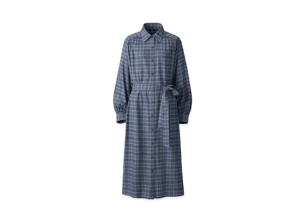 Uniqlo C Women'Sbelted Shirt Dress / Short Length #1 "Blue"
