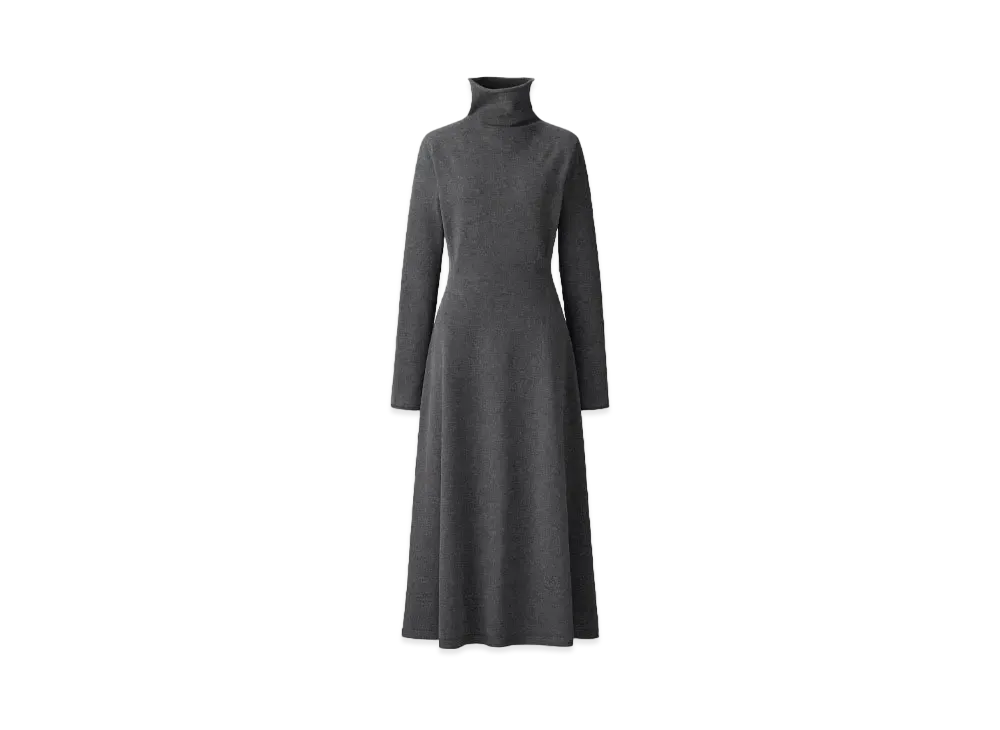 Uniqlo C Women'S Smooth Souffle Flare Dress "Gray"