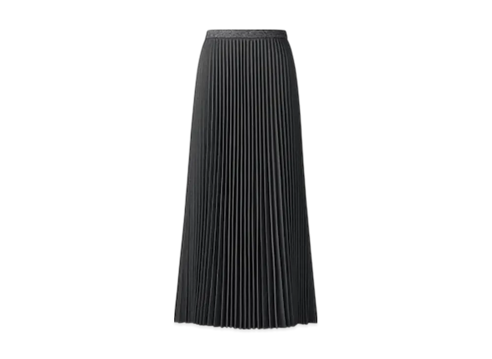 Uniqlo C Women'S Pleated Long Skirt "Dark Gray"