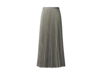 Uniqlo C Women'S Pleated Long Skirt "Green"