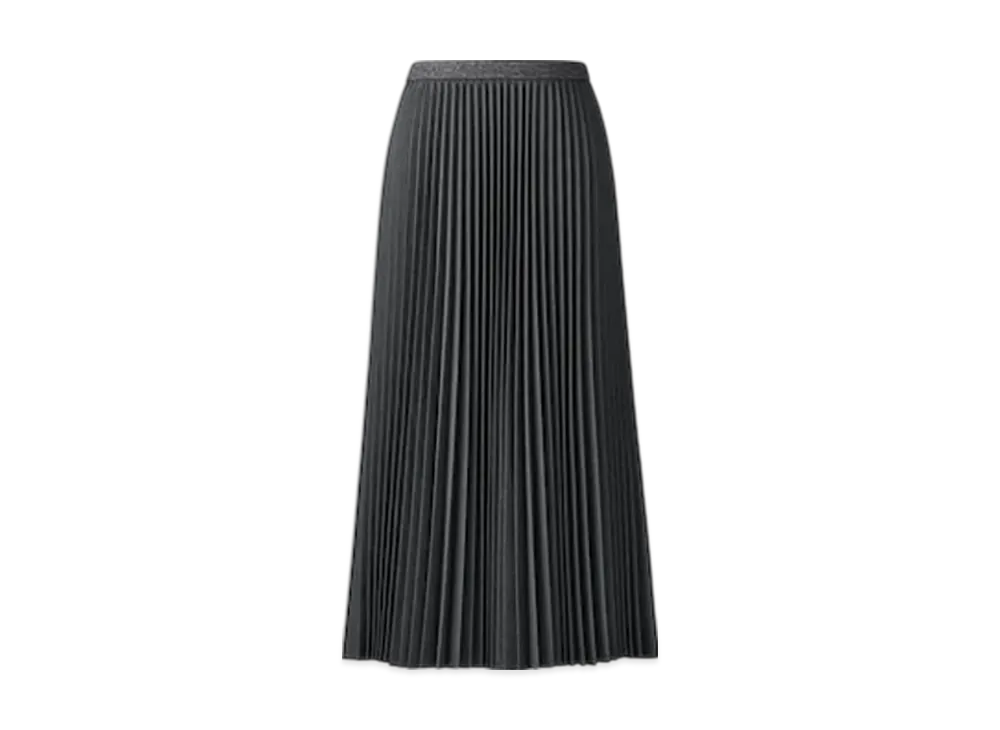 Uniqlo C Women'S Pleated Long Skirt / Short Length "Dark Gray"