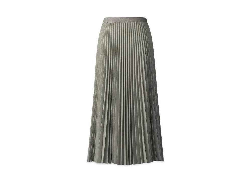 Uniqlo C Women'S Pleated Long Skirt / Short Length "Green"