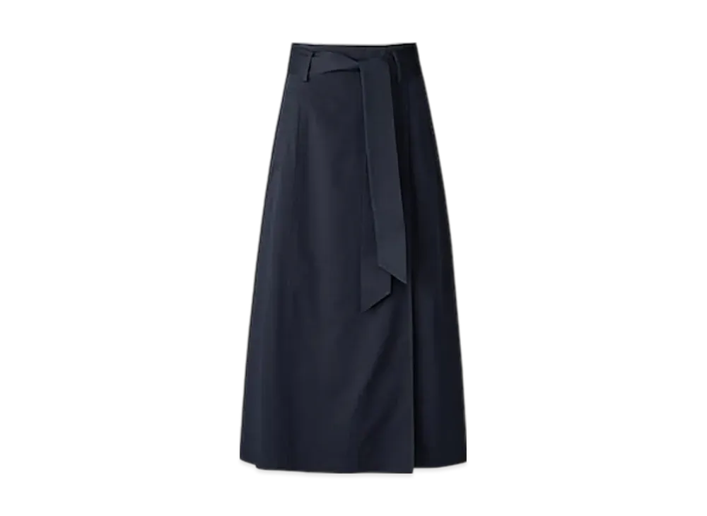 Uniqlo C Women'S Belted Flare Skirt "Navy"