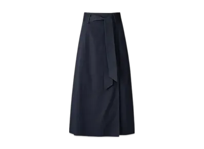 Uniqlo C Women'S Belted Flare Skirt "Navy"