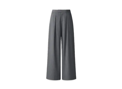 Uniqlo C Women'S Tuck Wide Pants / Striped "Gray"