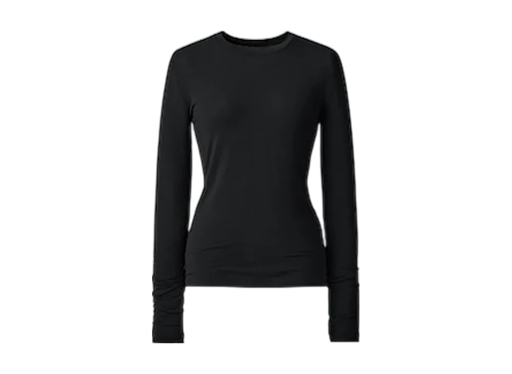 Uniqlo C Women'S Super Warm Heattech Cashmere Blend Crew Neck T "Black"