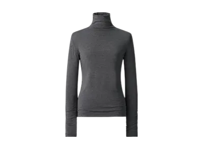 Uniqlo C Women'S Super Warm Heattech Cashmere Blend Crew Neck T #1 "Gray"