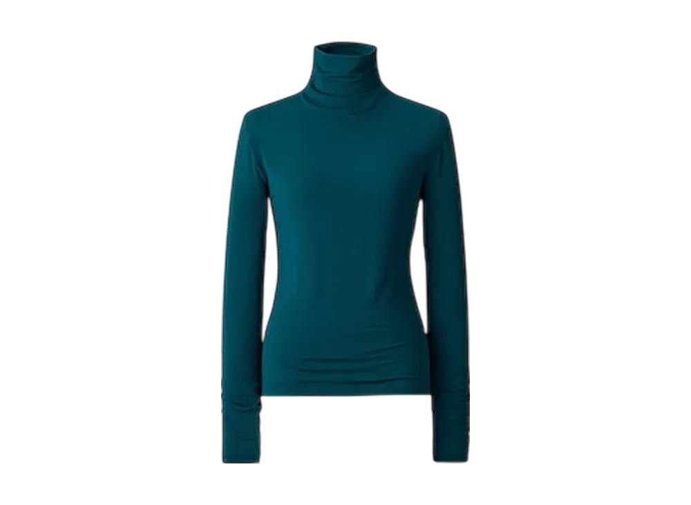 Uniqlo C Women'S Super Warm Heattech Cashmere Blend Crew Neck T #1 "Dark Green"