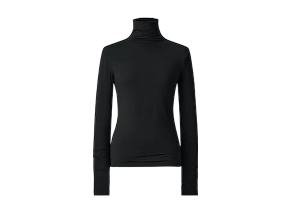 Uniqlo C Women'S Super Warm Heattech Cashmere Blend Crew Neck T #1 "Black"