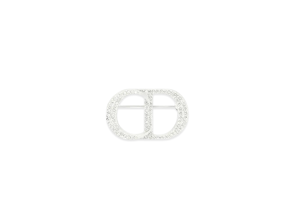 Dior CD Icon Brooch Crystals "Silver/White"