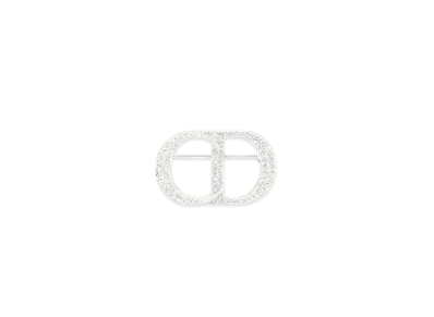 Dior CD Icon Brooch Crystals "Silver/White"