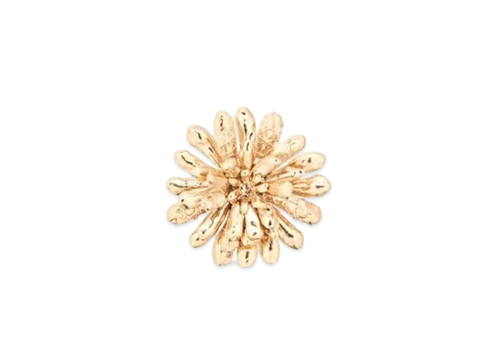 Dior Cannage Brooch Brass and Crystals "Gold"
