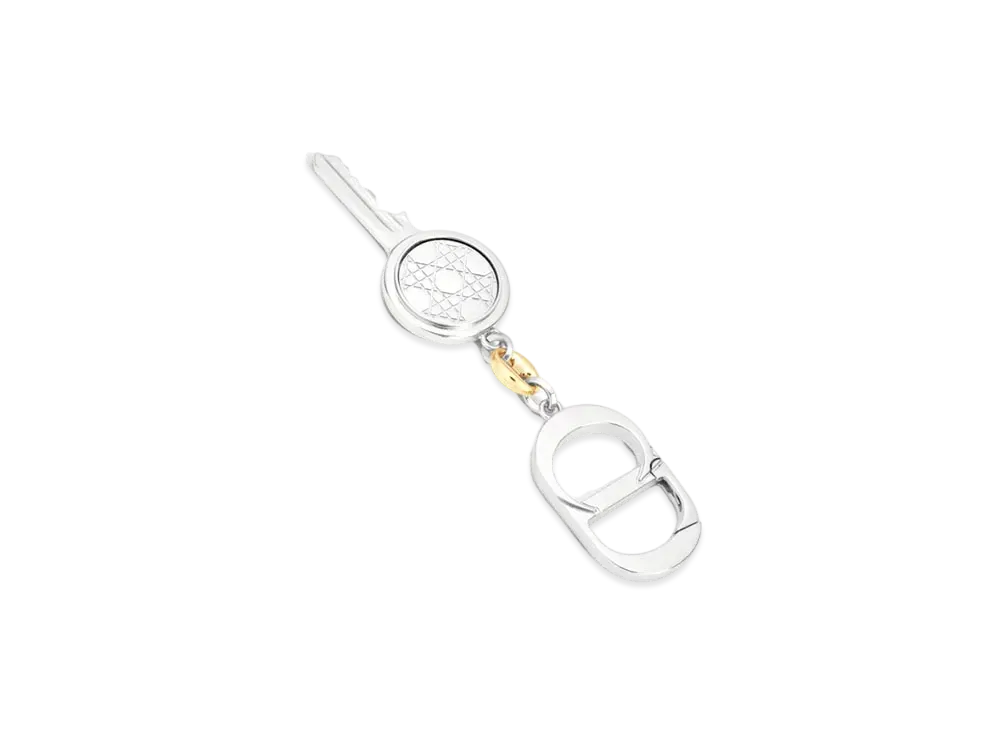 Dior Cannage Key Ring Brass "Silver/Gold"