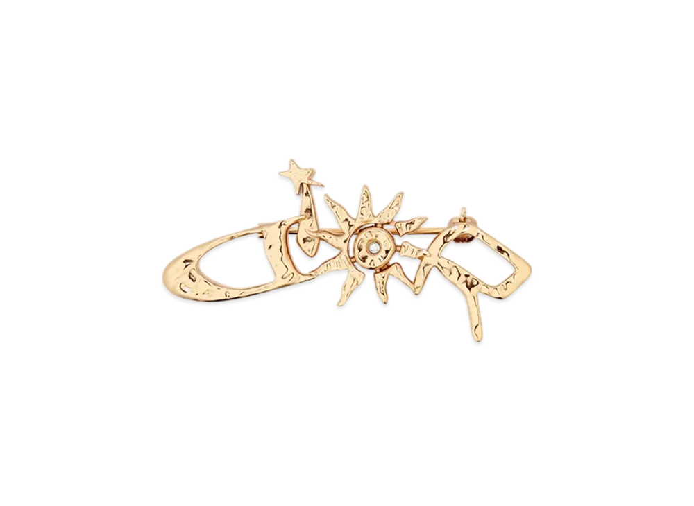 Dior x Lewis Hamilton Brooch in Brass & Crystal "Gold"