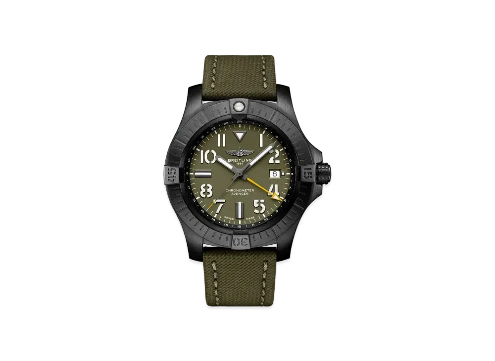Breitling Avenger Automatic GMT 45 Night Mission "Khaki Green/Titanium"