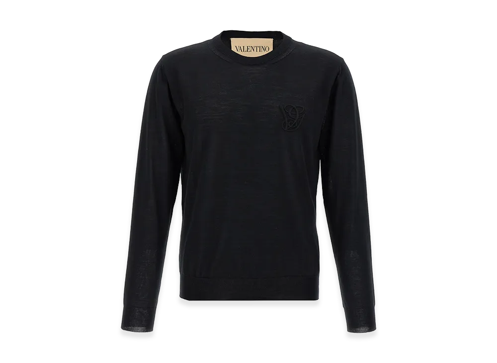 Valentino Garavani Logo Embroidery Sweater "Black"