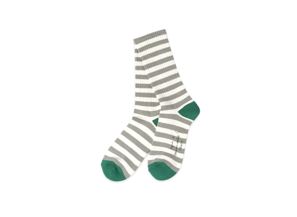 V.A. Fragment x agnes b. Border Socks "White/Grey"