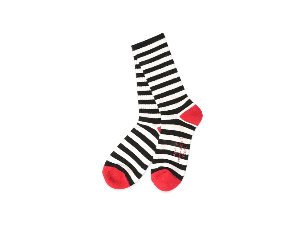 V.A. Fragment x agnes b. Border Socks "White/Back"