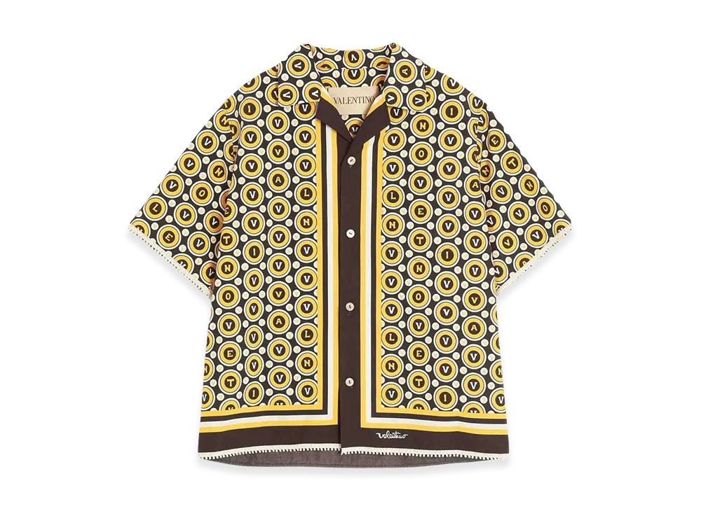 Valentino Bulles-Royales Print Bowling Shirt "Multicolor"