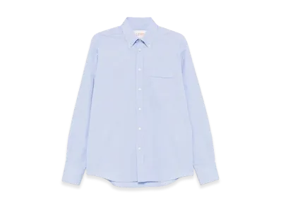 Valentino Cotton Oxford Shirt With Vlogo Embroidery "Sky"