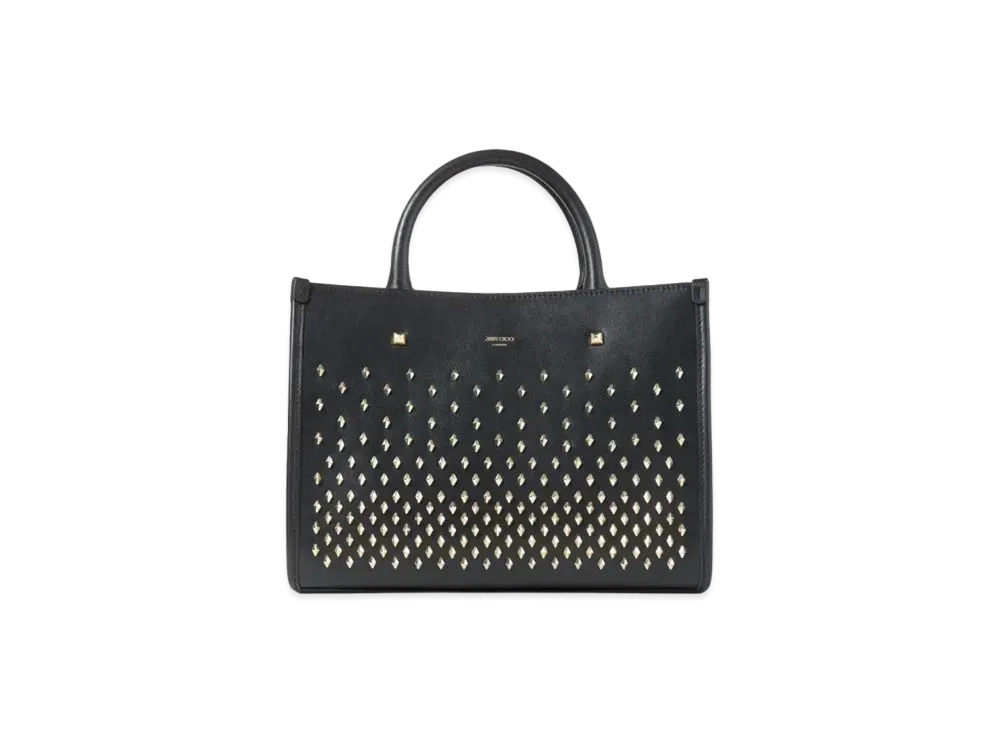 Jimmy Choo Avenue/S Tote Leather Tote Bag With Studs "Black"